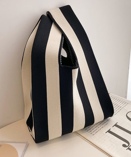 striped market bag / 2color　hm1336