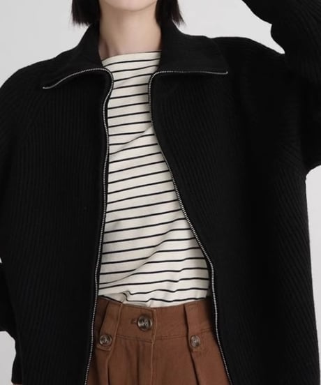 double zip cardigan / 4color　hm1830