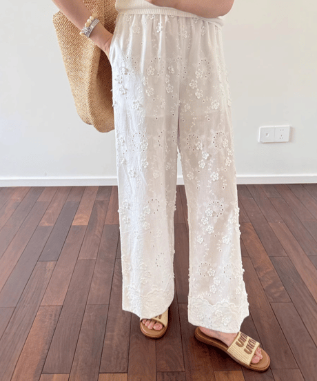 embroidered lace pants　hm2870