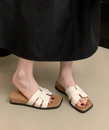 chic slip-on sandals / 3color　hm2479