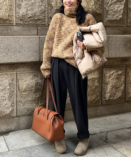 tucked cropped pants / 2color　hm1769