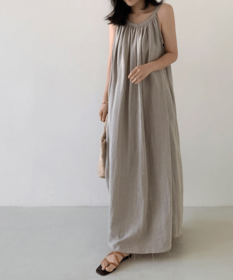《即納》sleeveless loose dress / 3color　hm2923