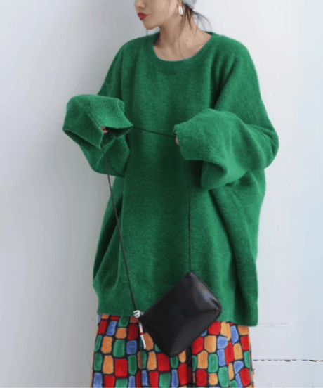 big size knit pullover / 2color　hm1786