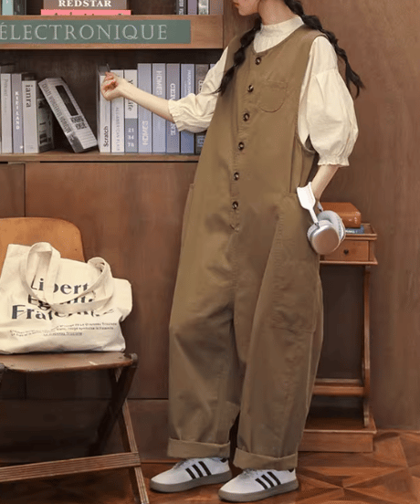 loose overalls ＆ blouse　hm2556