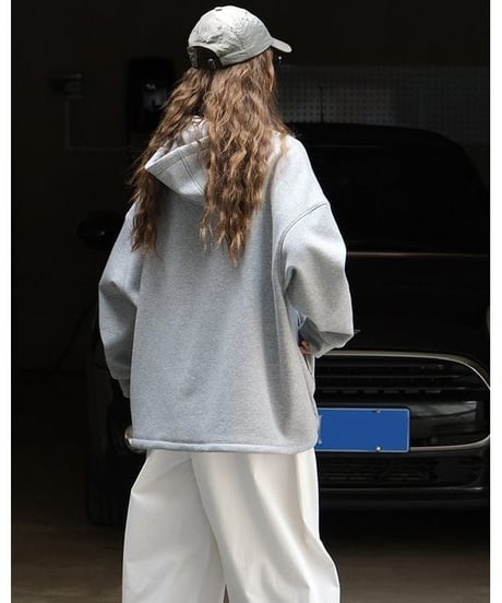 double zipper hoodie / 2color　hm1733