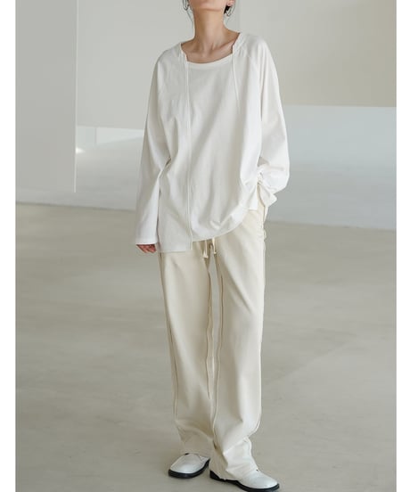 open neck long cutsew　hm2029