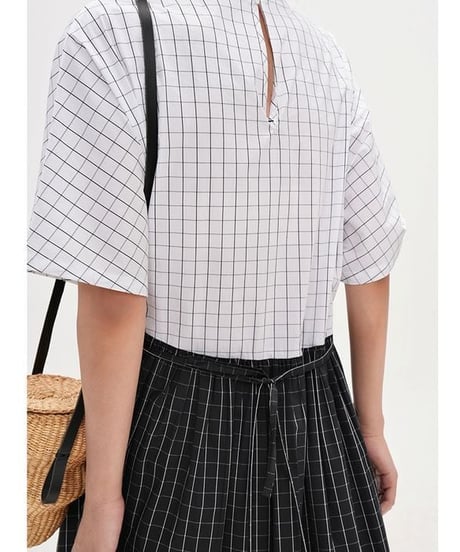 two-tone grid dress
　hm2295
