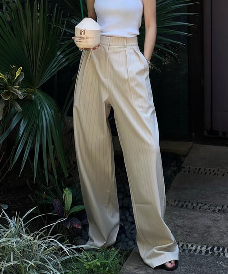 stripe tuck pants / 3color　hm1597
