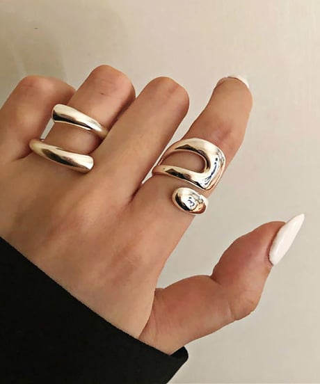 modern loop silver ring　hm1594