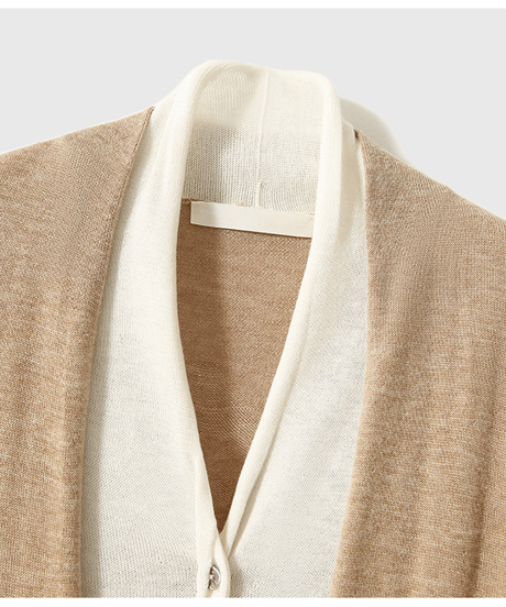 《即納》layered knit cardigan / 4color　hm2722