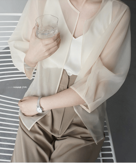 sheer chiffon bolero / 2color　hm2876