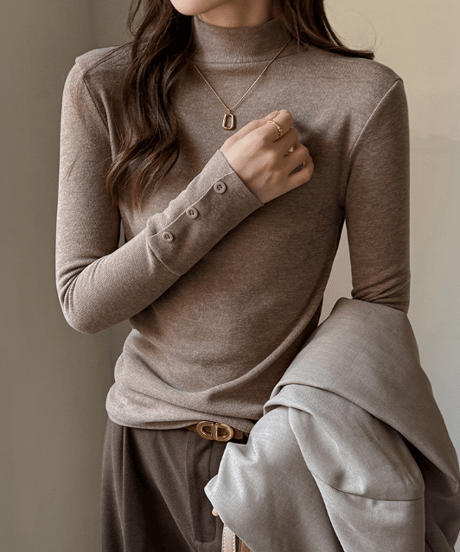 sleeve button knit / 6color　hm1823
