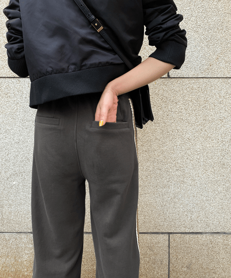 side crochet sweat pants / 2color　hm1292