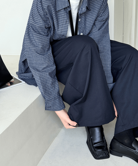wide silhouette tuck pants / 4color　hm2765