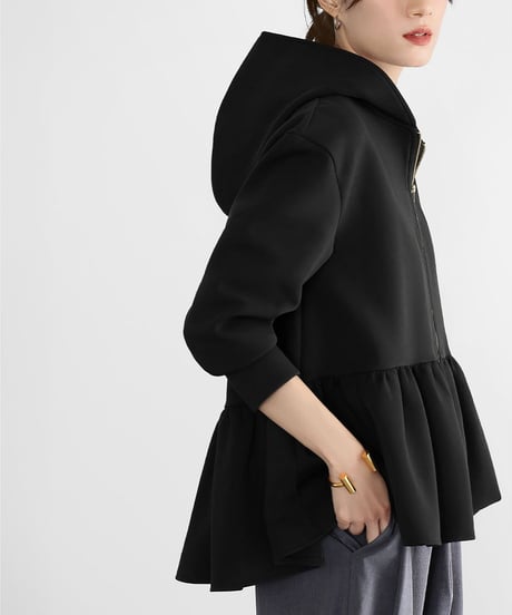 peplum zip-up hoodie / 2color　hm2650