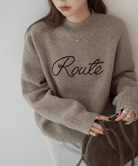 relaxed logo knit / 4color　hm2804