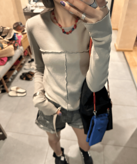 seam design tight top / 2color　hm1450