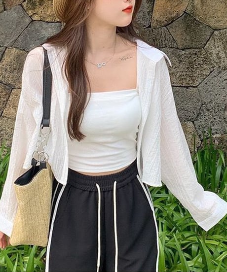 sheer loose shirt / 3color　hm2915