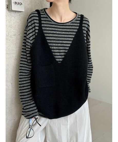 Waffle Knit Tank / 3color　hm2560