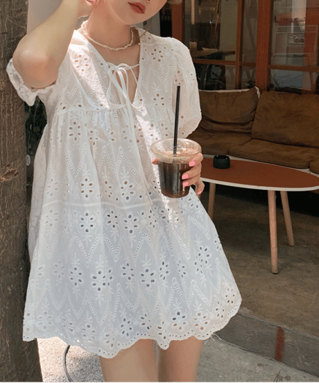 eyelet lace blouse　hm2920