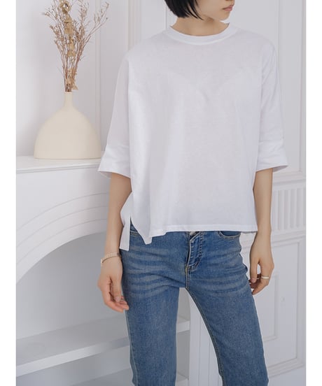 side slit tee / 8color　hm2963
