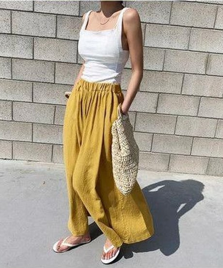 wide skirt pants / 4color　hm2904