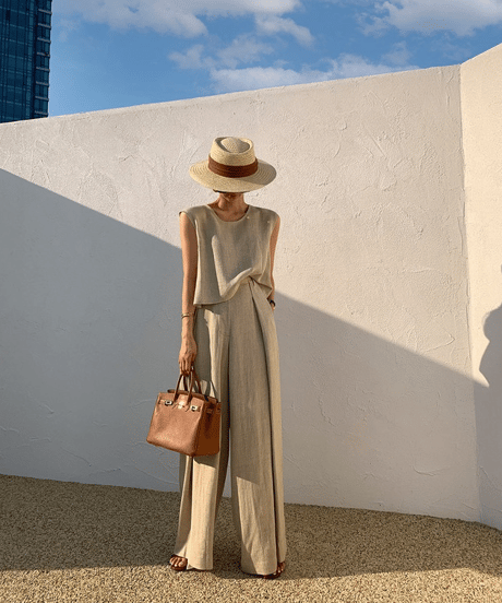 sleeveless suit setup / 3color　hm1485