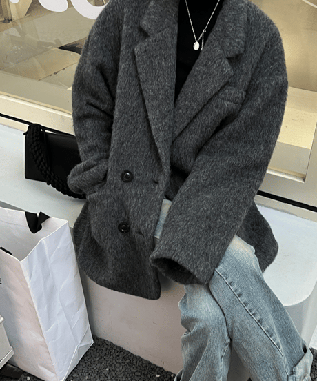 shaggy wool coat　hm1186