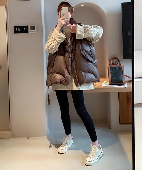 oversized padded vest / 3color　hm2720
