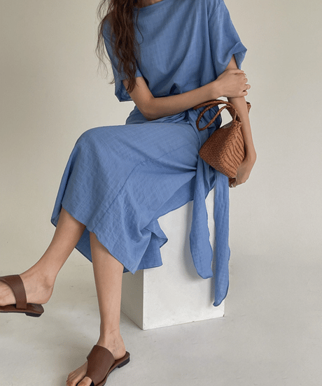 wrap linen dress　hm2868