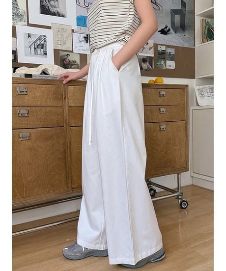 tuck design wide pants / 2color　hm2238