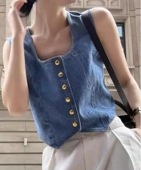 Retro Denim Vest　hm2478