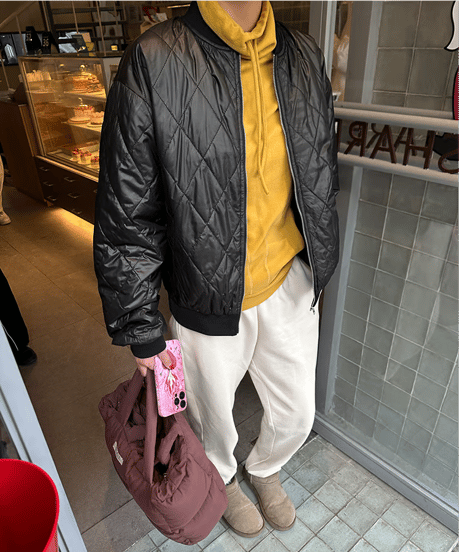 quilted full zip jacket / 2color　hm1890