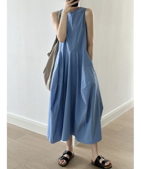 flare shoulder dress / 2color　hm2381