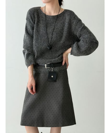 fluffy v-neck knit / 4color　hm2726