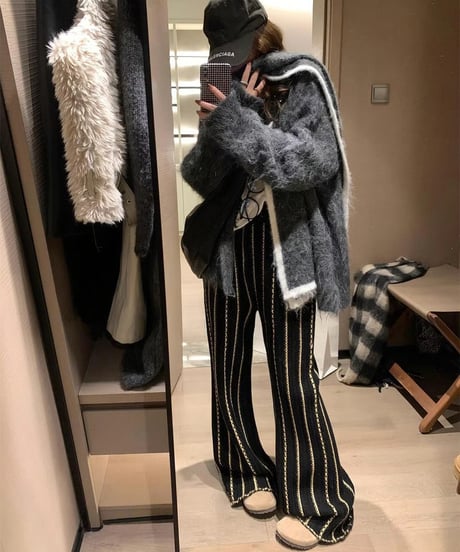 striped wide leg pants　hm2743