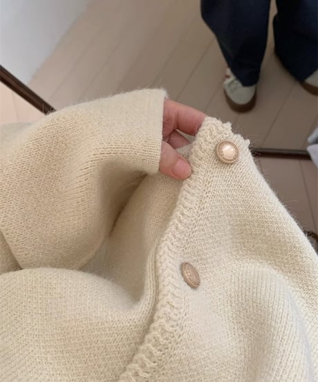 gold button cardigan / 3color　hm1836