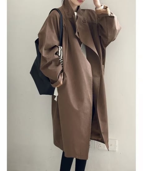 big silhouette long coat / 2color　hm1713