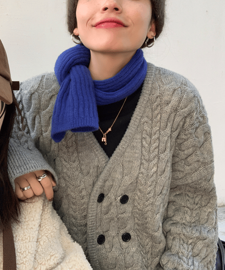 cable knit cardigan / 2color　hm1204