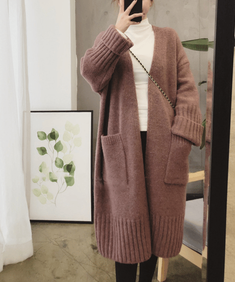 oversized long cardigan / 4color　hm2701