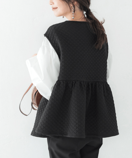 jacquard peplum vest　hm2586