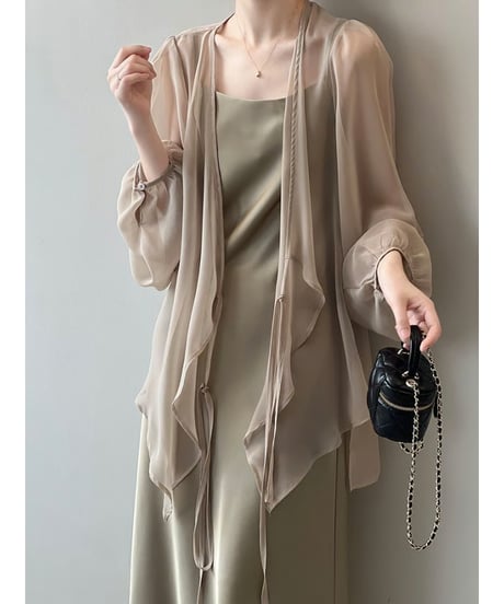 sheer layerd cardigan / 3color　hm2879