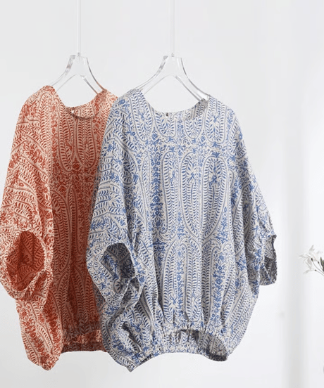 paisley ribbon blouse / 2color　hm2872