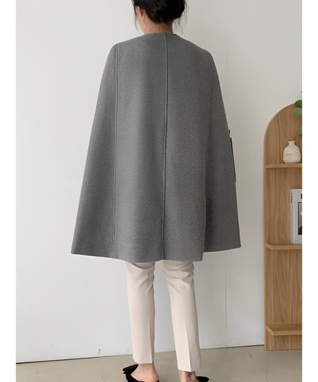 buckled cape coat / 2color　hm1814