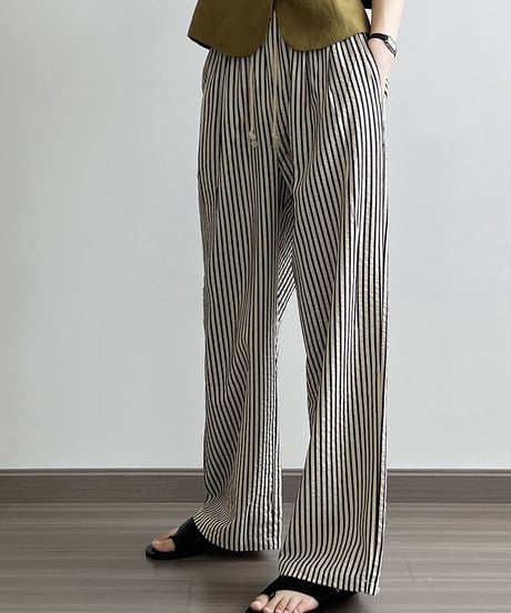 stripe wide-leg pants　hm1375