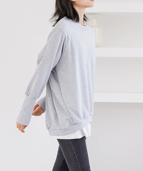 layered hem pullover / 8color　hm2635