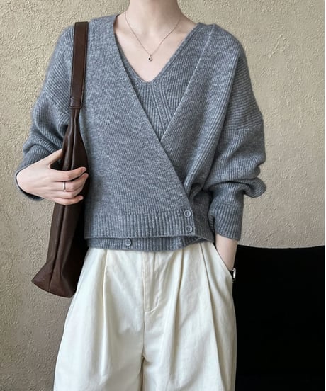 design knit top set / 2color　hm1824