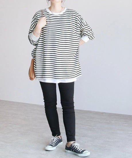 oversized border top / 3color　hm2645