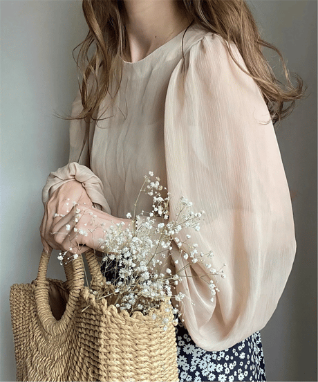 sheer balloon blouse / 5color　hm2901