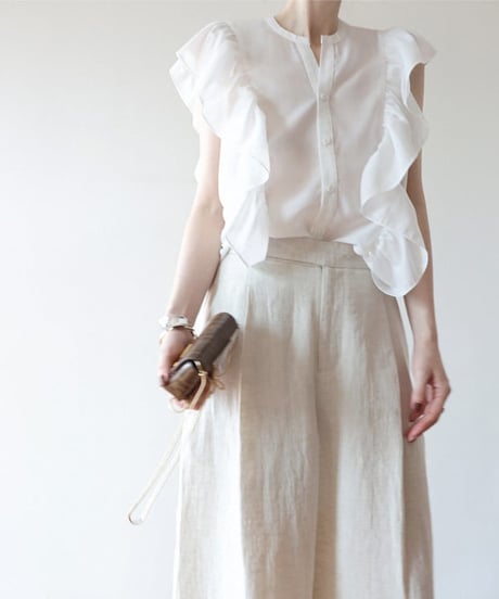 sleeveless frill blouse / 2color　hm1482